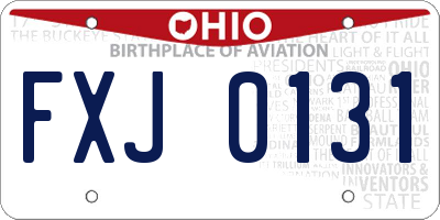 OH license plate FXJ0131