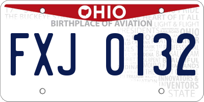 OH license plate FXJ0132