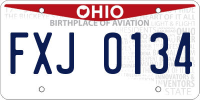 OH license plate FXJ0134
