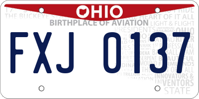 OH license plate FXJ0137