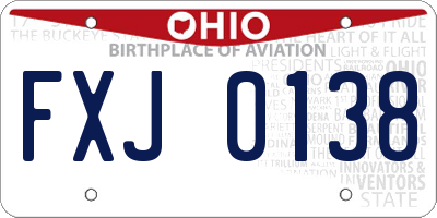 OH license plate FXJ0138