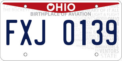 OH license plate FXJ0139