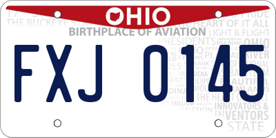 OH license plate FXJ0145