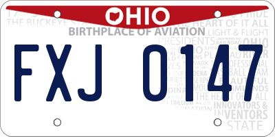 OH license plate FXJ0147
