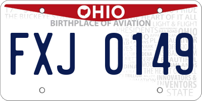 OH license plate FXJ0149