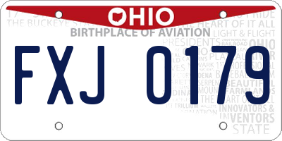 OH license plate FXJ0179