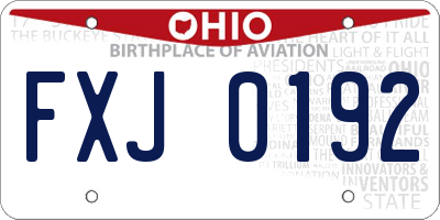 OH license plate FXJ0192
