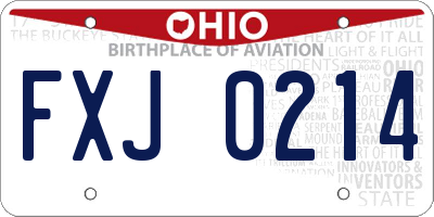 OH license plate FXJ0214