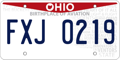 OH license plate FXJ0219