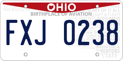 OH license plate FXJ0238