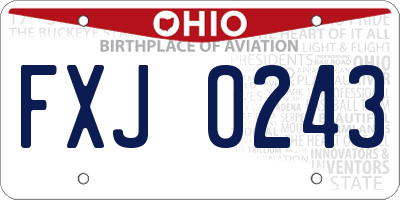 OH license plate FXJ0243