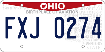 OH license plate FXJ0274