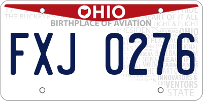 OH license plate FXJ0276