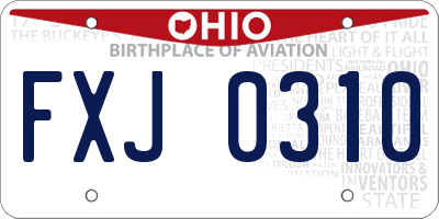 OH license plate FXJ0310