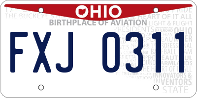 OH license plate FXJ0311