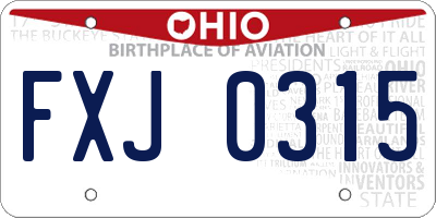 OH license plate FXJ0315