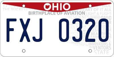 OH license plate FXJ0320