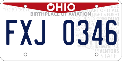 OH license plate FXJ0346