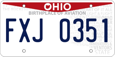 OH license plate FXJ0351