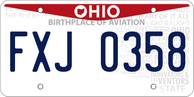 OH license plate FXJ0358