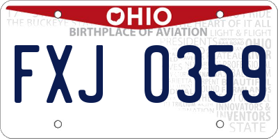 OH license plate FXJ0359