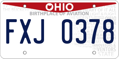 OH license plate FXJ0378