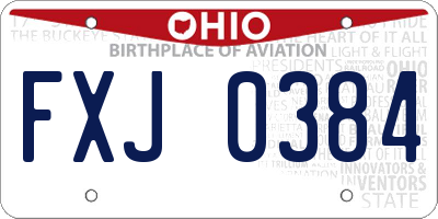 OH license plate FXJ0384