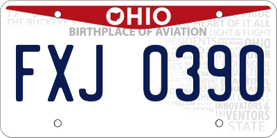 OH license plate FXJ0390