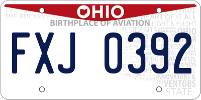 OH license plate FXJ0392