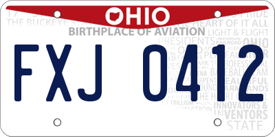OH license plate FXJ0412