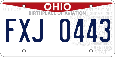 OH license plate FXJ0443