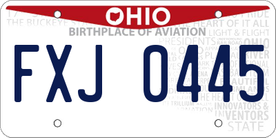 OH license plate FXJ0445