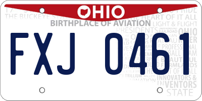 OH license plate FXJ0461