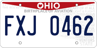 OH license plate FXJ0462