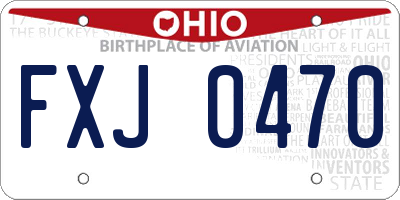 OH license plate FXJ0470