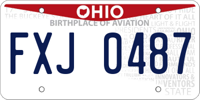 OH license plate FXJ0487