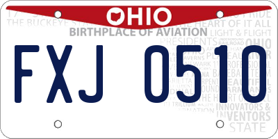 OH license plate FXJ0510