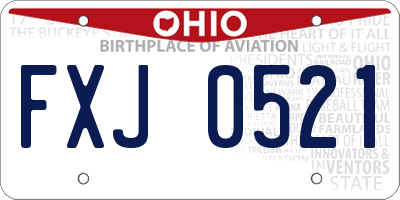 OH license plate FXJ0521