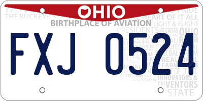 OH license plate FXJ0524