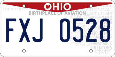 OH license plate FXJ0528