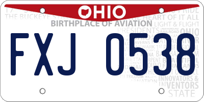 OH license plate FXJ0538