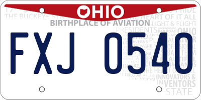 OH license plate FXJ0540