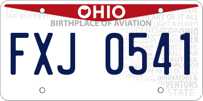 OH license plate FXJ0541