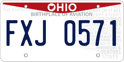 OH license plate FXJ0571