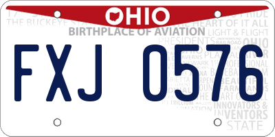 OH license plate FXJ0576