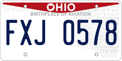 OH license plate FXJ0578