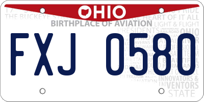 OH license plate FXJ0580