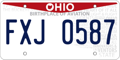 OH license plate FXJ0587