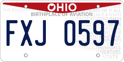 OH license plate FXJ0597