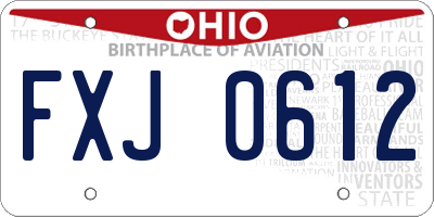 OH license plate FXJ0612